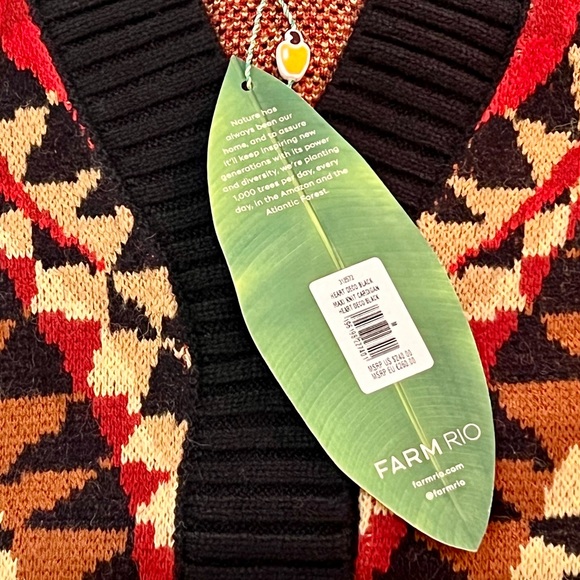 🌺🎉HP🎉🌺 NWT Farm Rio Heart Deco Maxi Knit Cardigan - Picture 14 of 15